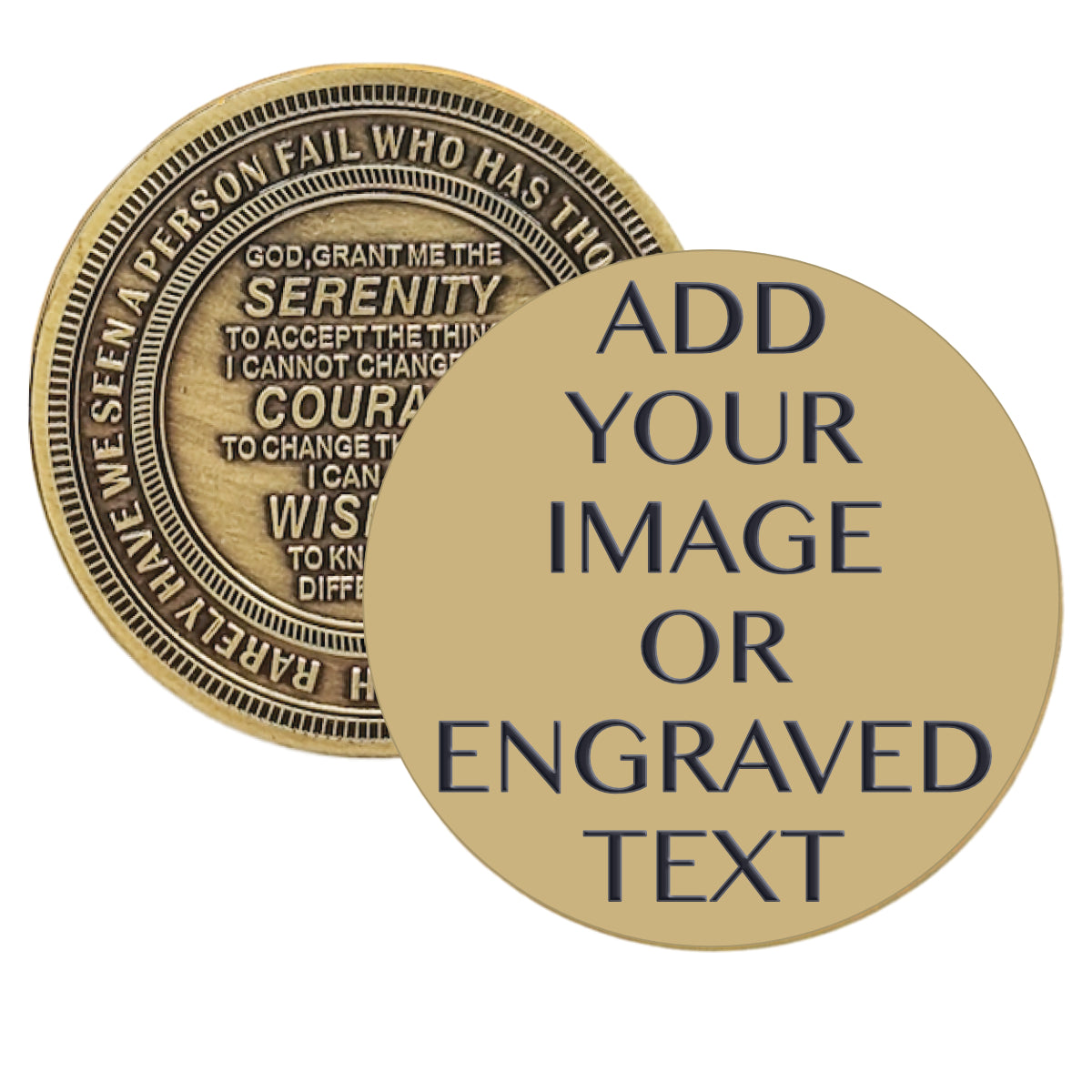 Create Your Own Custom Coin with Serenity Prayer on Back