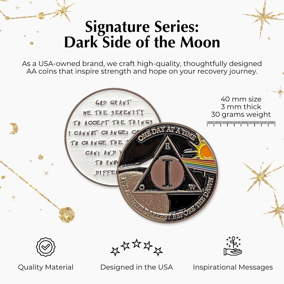 Sun & Moon AA Coin 1-60yrs Sobriety Chip