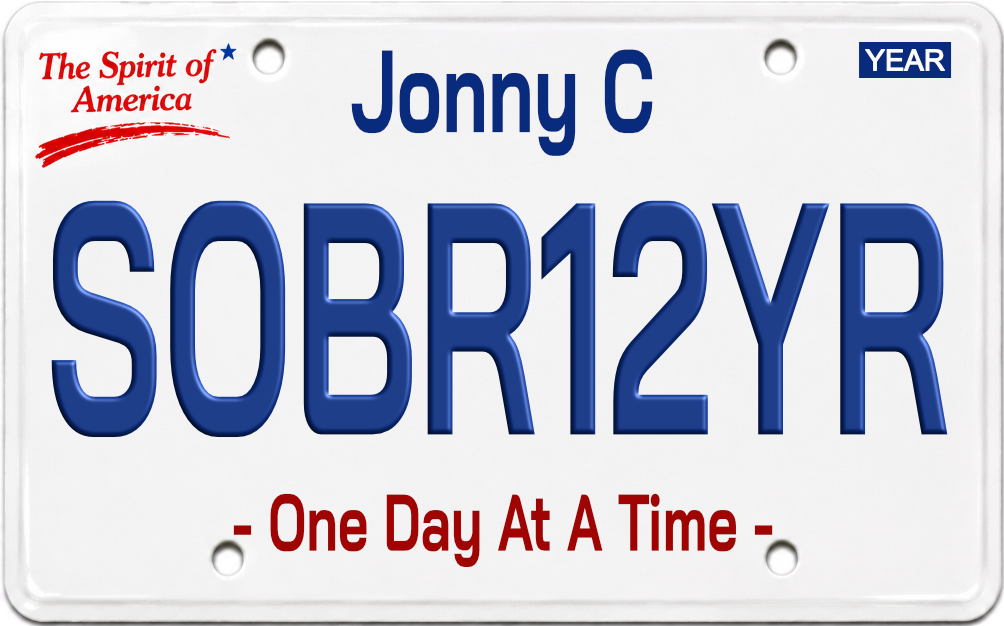 Custom Sobriety License Plate Chip | Personalized Recovery Keepsake – All 50 States