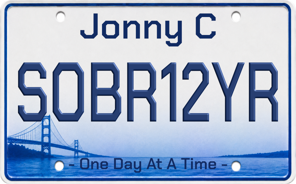 Custom Sobriety License Plate Chip | Personalized Recovery Keepsake – All 50 States