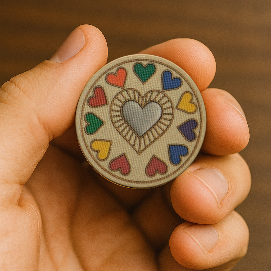 My Heart Is in My Recovery AA Chip – Colorful Heart Token | One Day at a Time