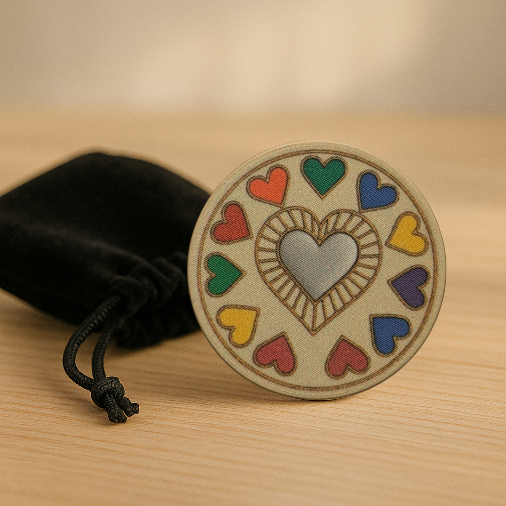 My Heart Is in My Recovery AA Chip – Colorful Heart Token | One Day at a Time