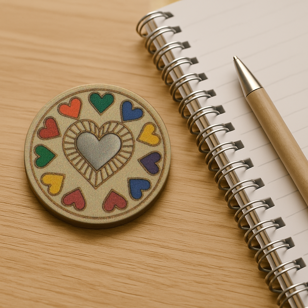 My Heart Is in My Recovery AA Chip – Colorful Heart Token | One Day at a Time