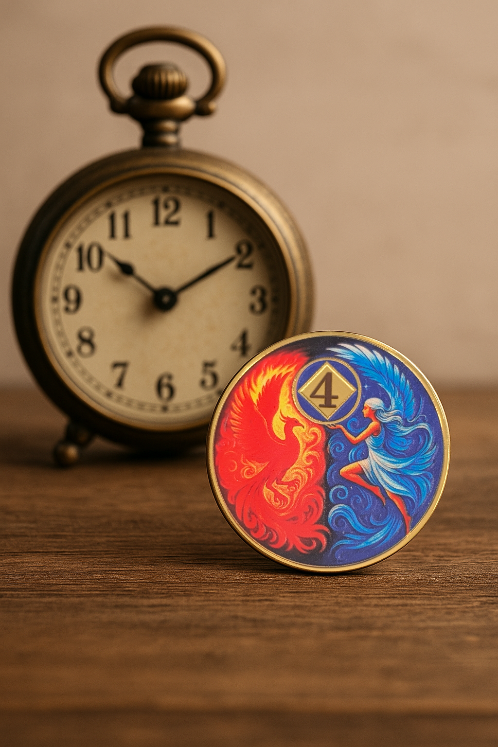 Phoenix & Angel NA Recovery Coin – Custom Sobriety Year Medallion