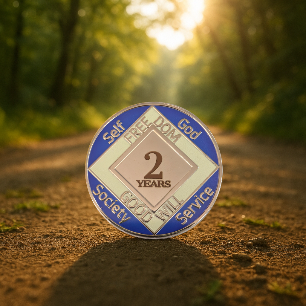 Custom Blue NA Recovery Coin – Choose Your Years or Months Clean Time Medallion