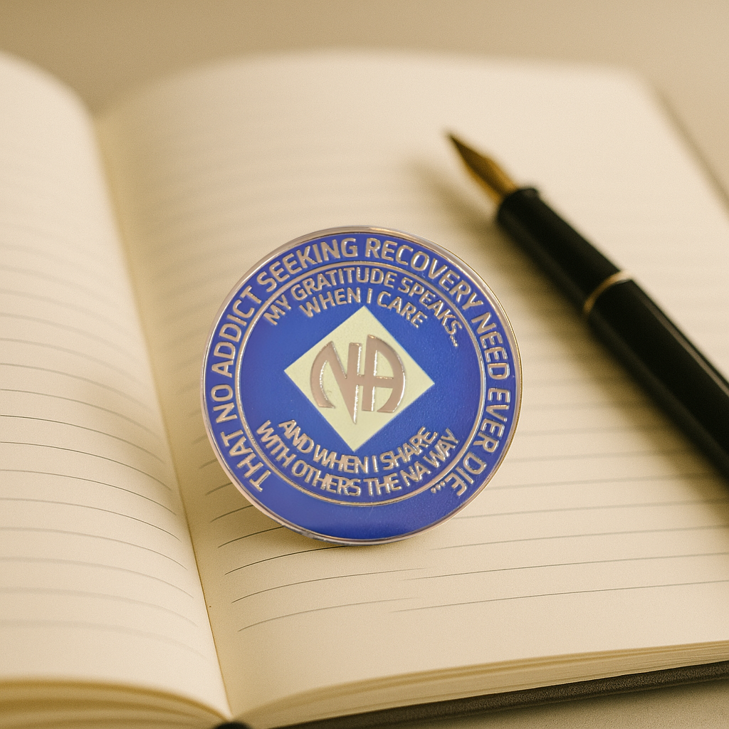 Custom Blue NA Recovery Coin – Choose Your Years or Months Clean Time Medallion
