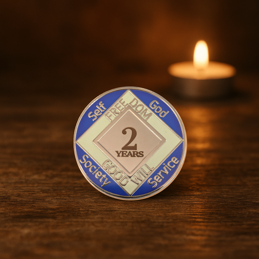 Custom Blue NA Recovery Coin – Choose Your Years or Months Clean Time Medallion