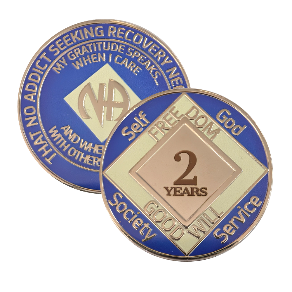 Custom Blue NA Recovery Coin – Choose Your Years or Months Clean Time Medallion