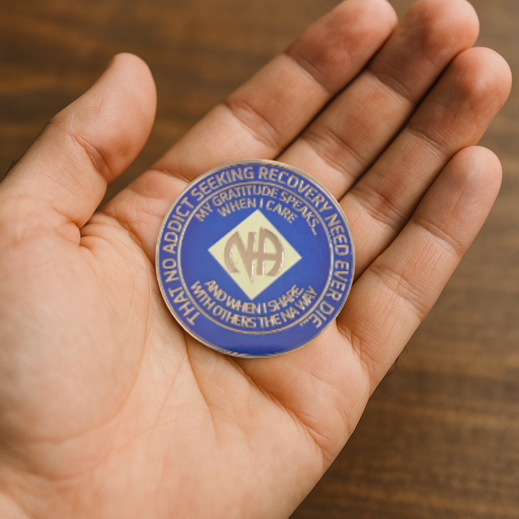 Custom Blue NA Recovery Coin – Choose Your Years or Months Clean Time Medallion