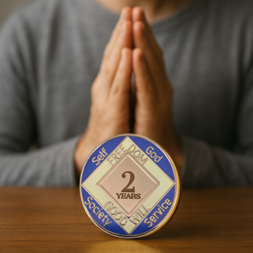 Custom Blue NA Recovery Coin – Choose Your Years or Months Clean Time Medallion