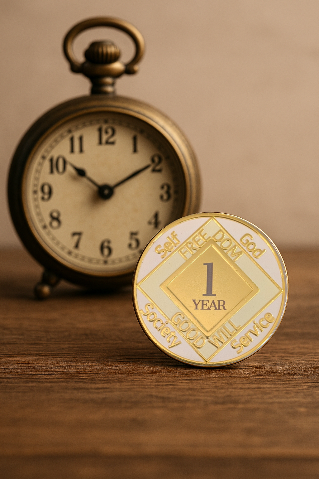 Custom White NA Recovery Coin – Choose Your Years or Months Clean Time Medallion