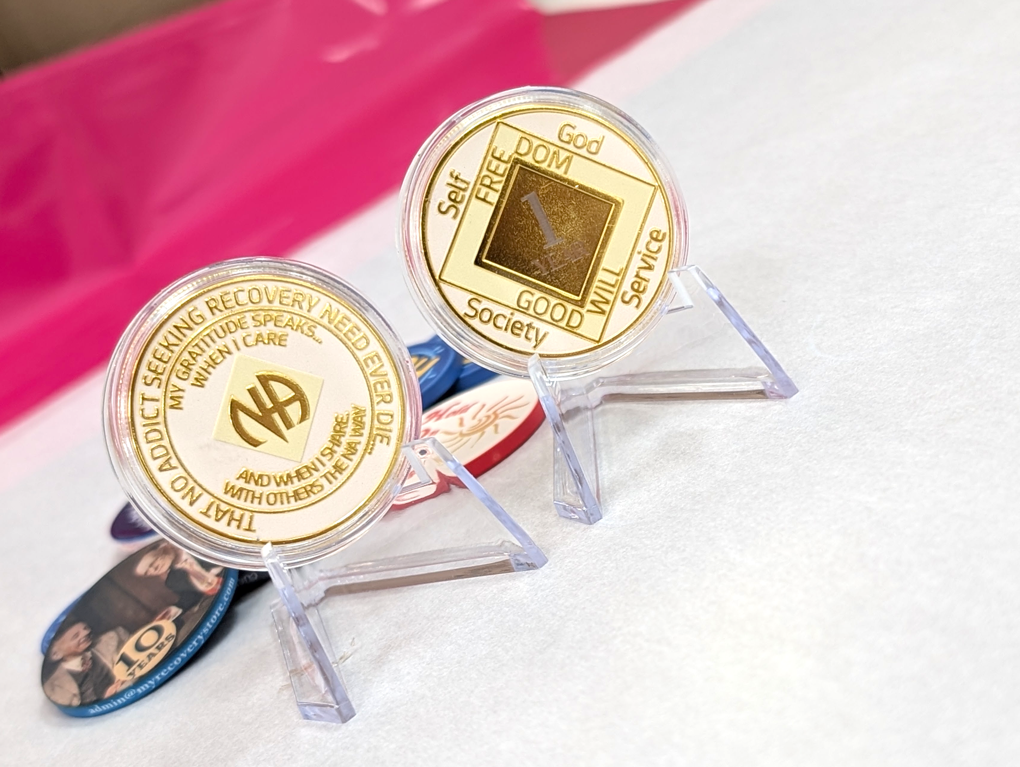 Custom White NA Recovery Coin – Choose Your Years or Months Clean Time Medallion