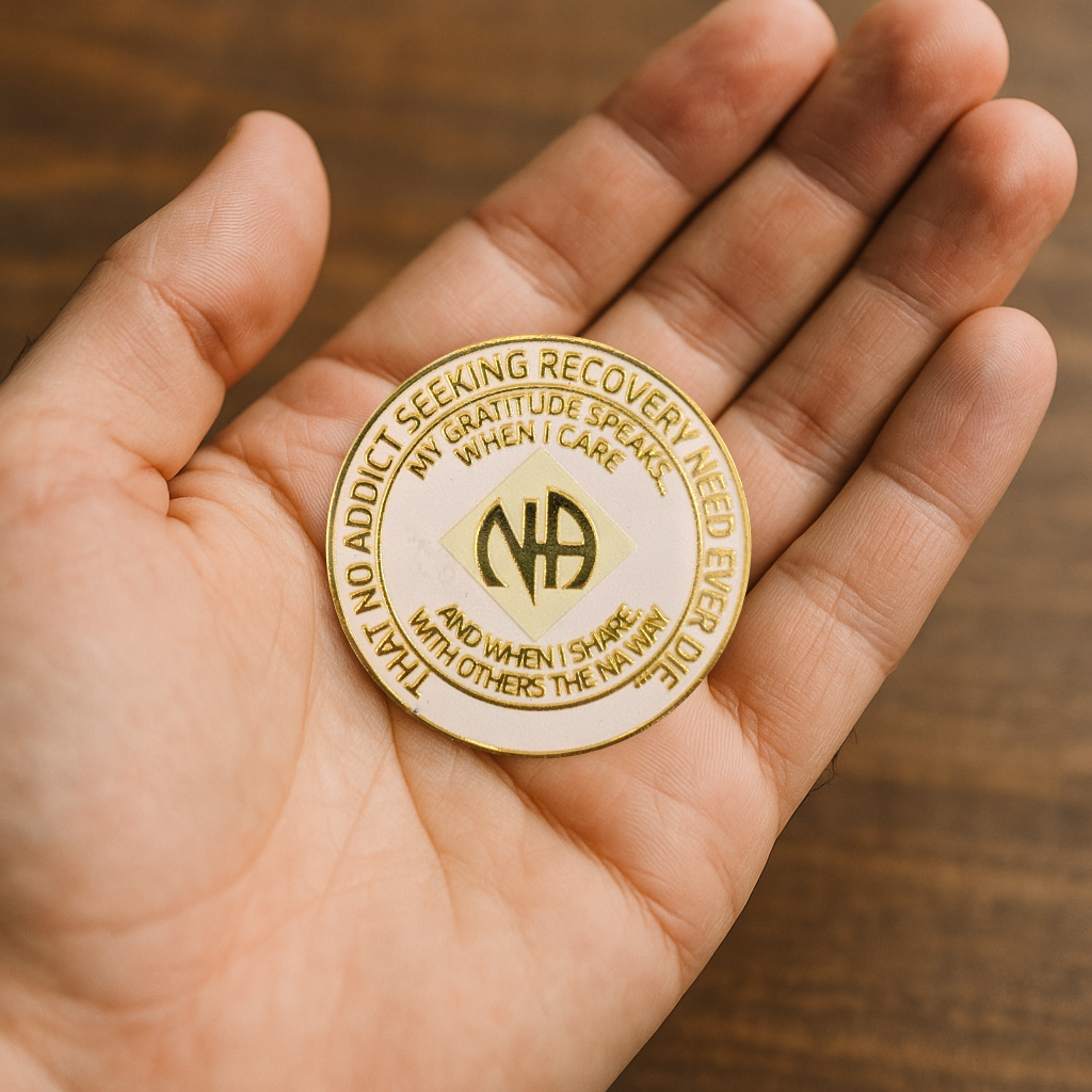 Custom White NA Recovery Coin – Choose Your Years or Months Clean Time Medallion