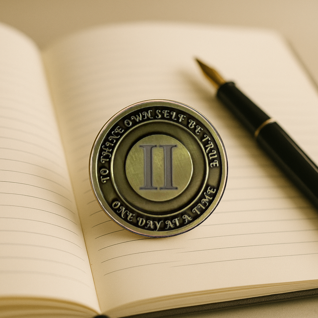 No Matter What Club AA Medallion 1-60yrs Sobriety Chip W/ Gift Box -Add Name and Sobriety Date