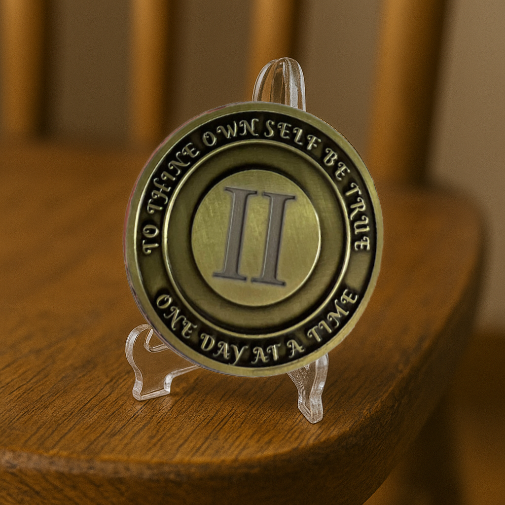 No Matter What Club AA Medallion 1-60yrs Sobriety Chip W/ Gift Box -Add Name and Sobriety Date