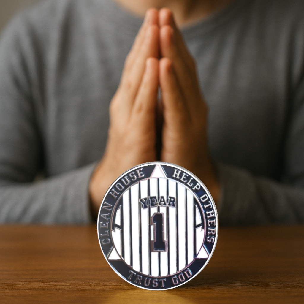 NY Yankee AA Coin 1-50yrs Sobriety Chip