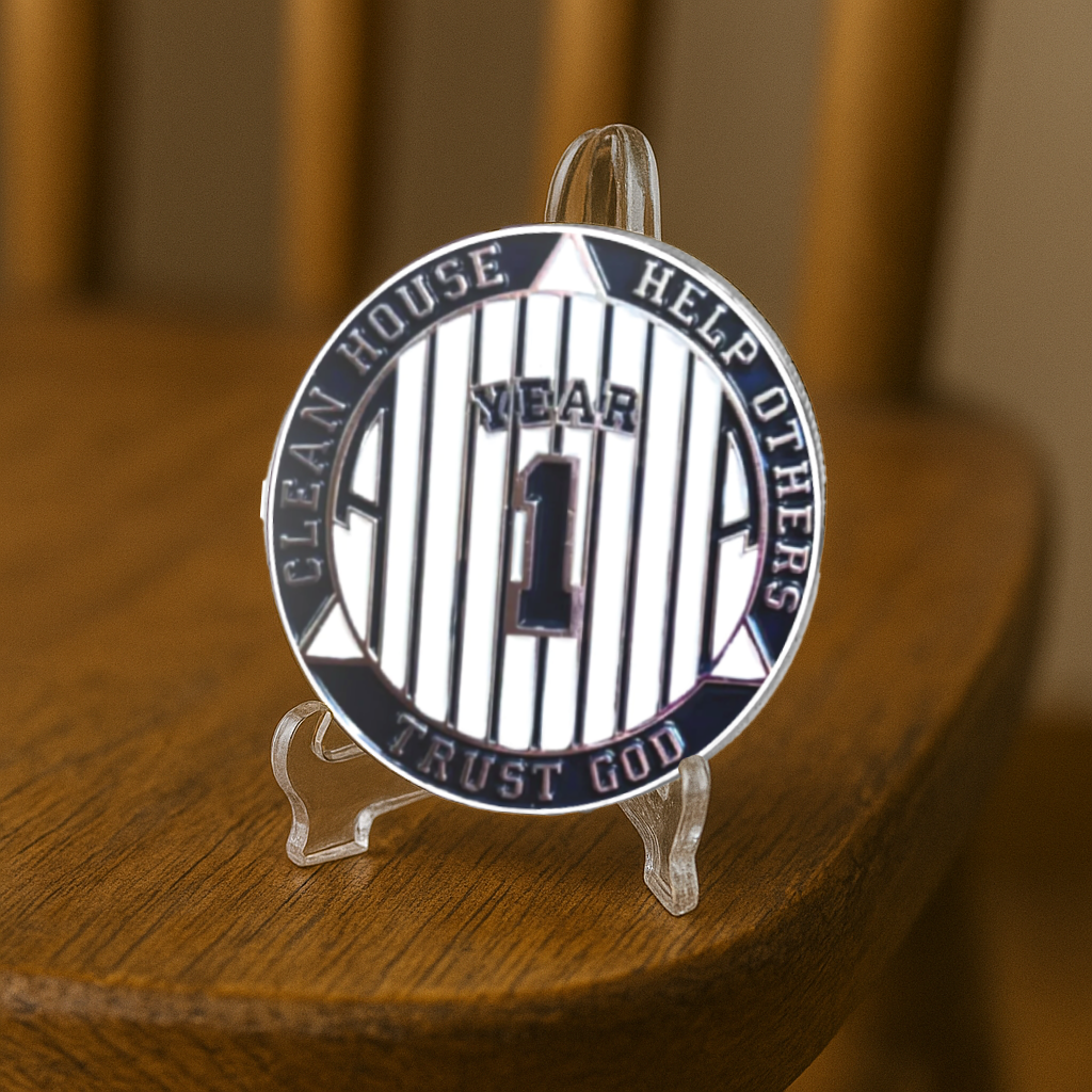 NY Yankee AA Coin 1-50yrs Sobriety Chip