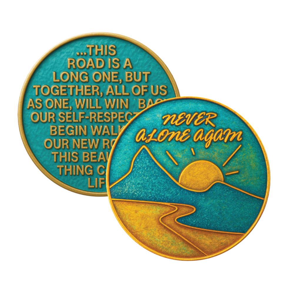 Never Alone Again Sobriety Chip