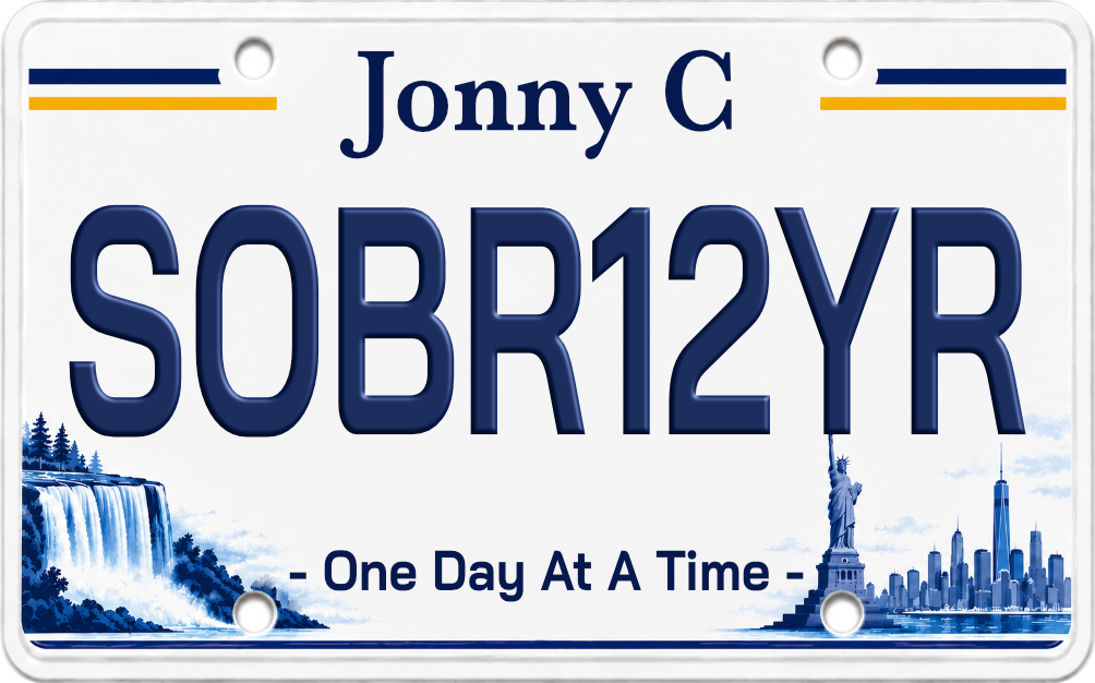 Custom Sobriety License Plate Chip | Personalized Recovery Keepsake – All 50 States