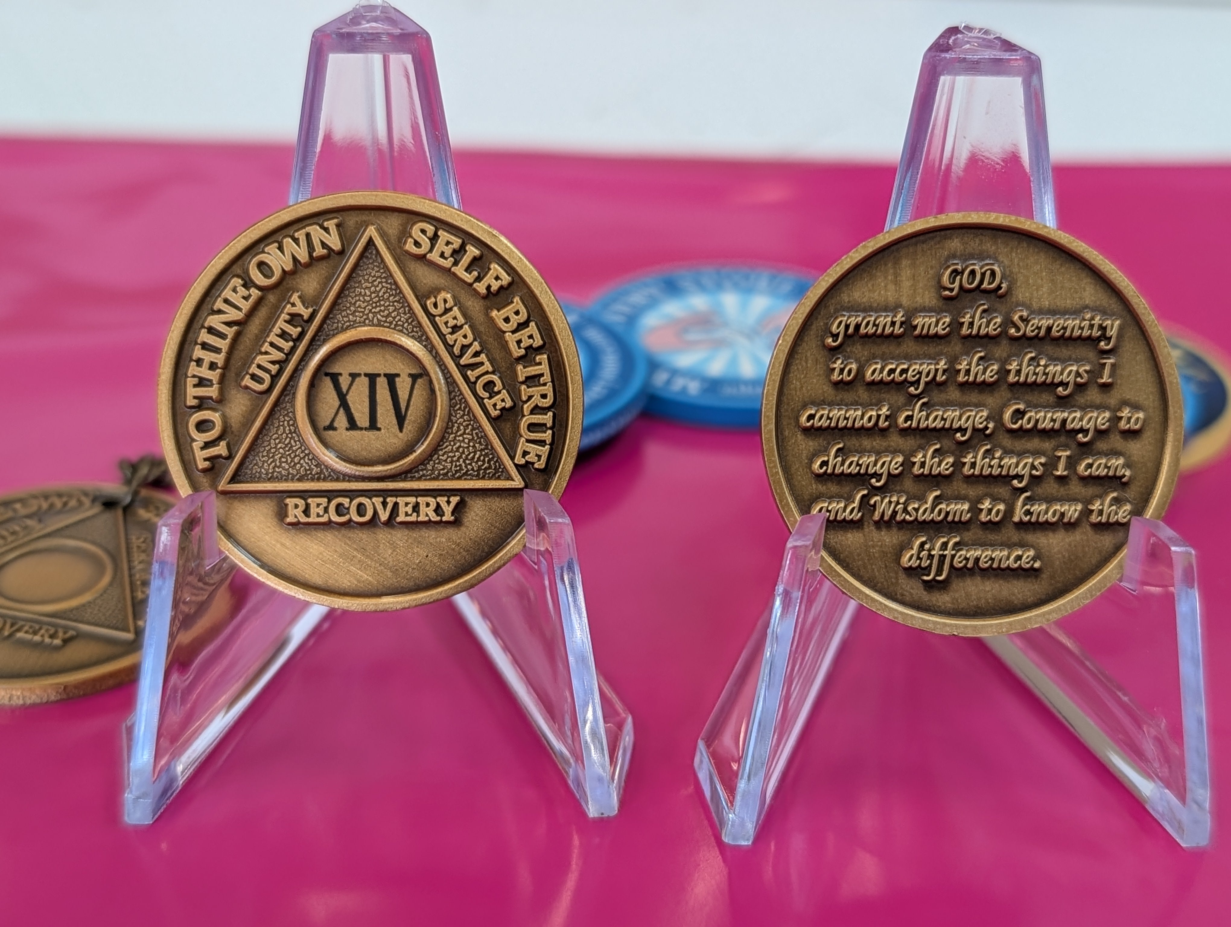 Personalized Bronze AA Sobriety Medallion | Custom Name & Sobriety Date Available