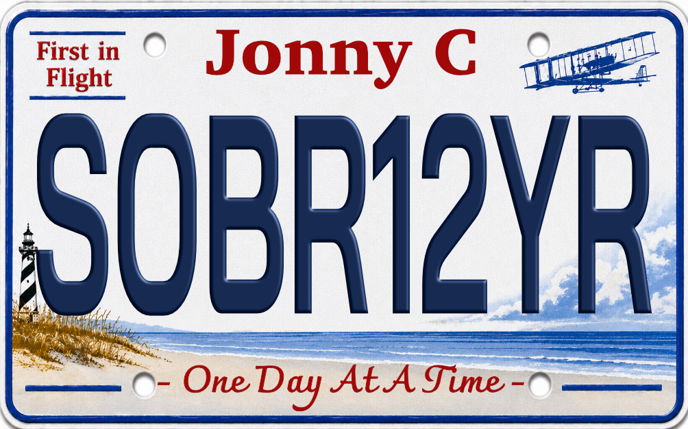 Custom Sobriety License Plate Chip | Personalized Recovery Keepsake – All 50 States