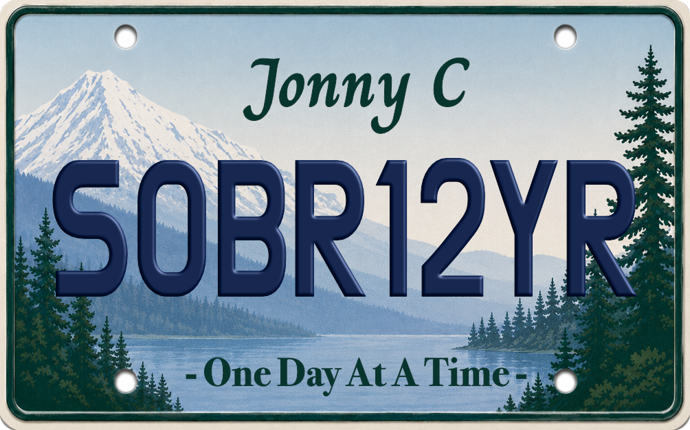 Custom Sobriety License Plate Chip | Personalized Recovery Keepsake – All 50 States