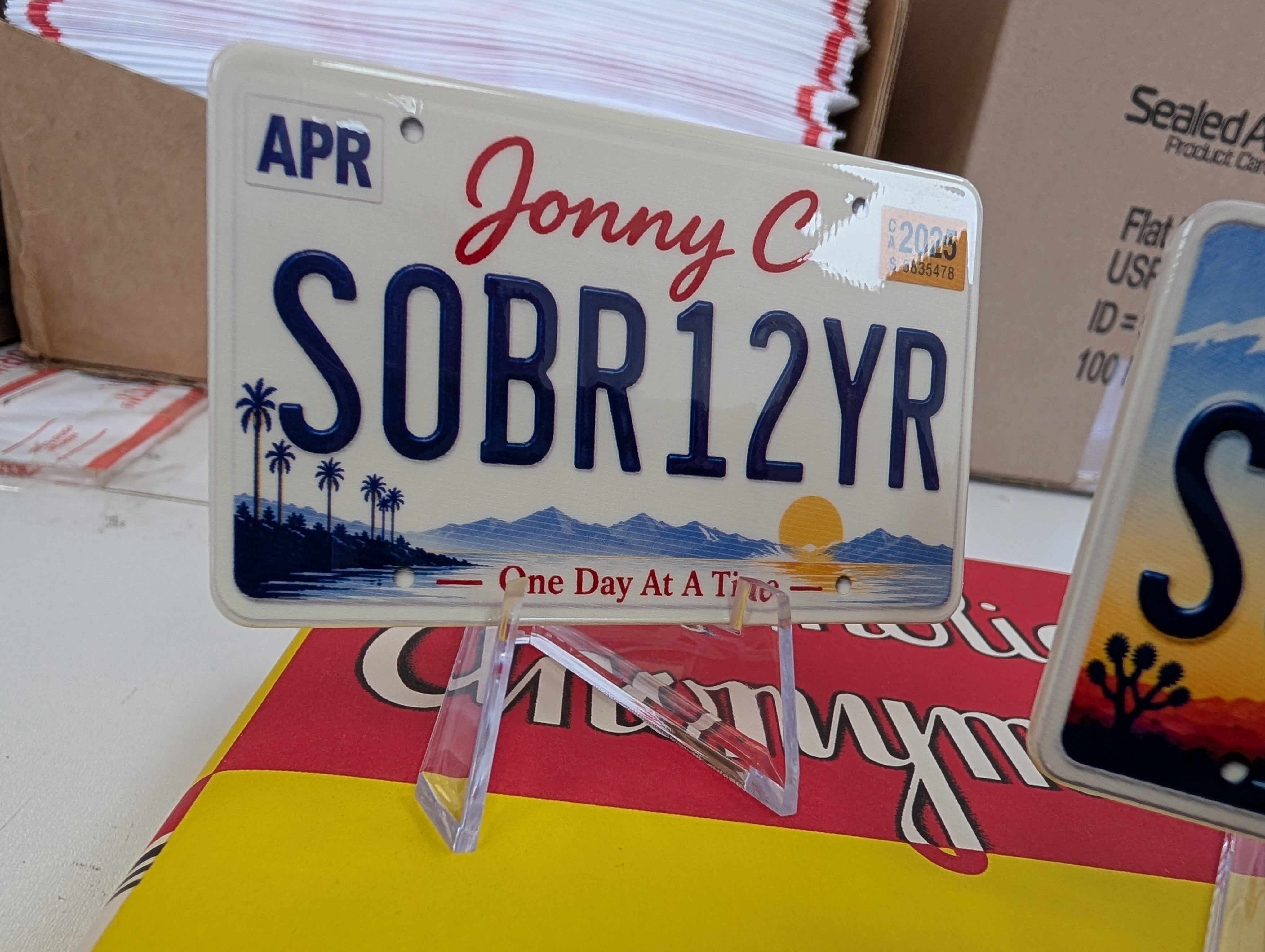 Custom Sobriety License Plate Chip | Personalized Recovery Keepsake – All 50 States
