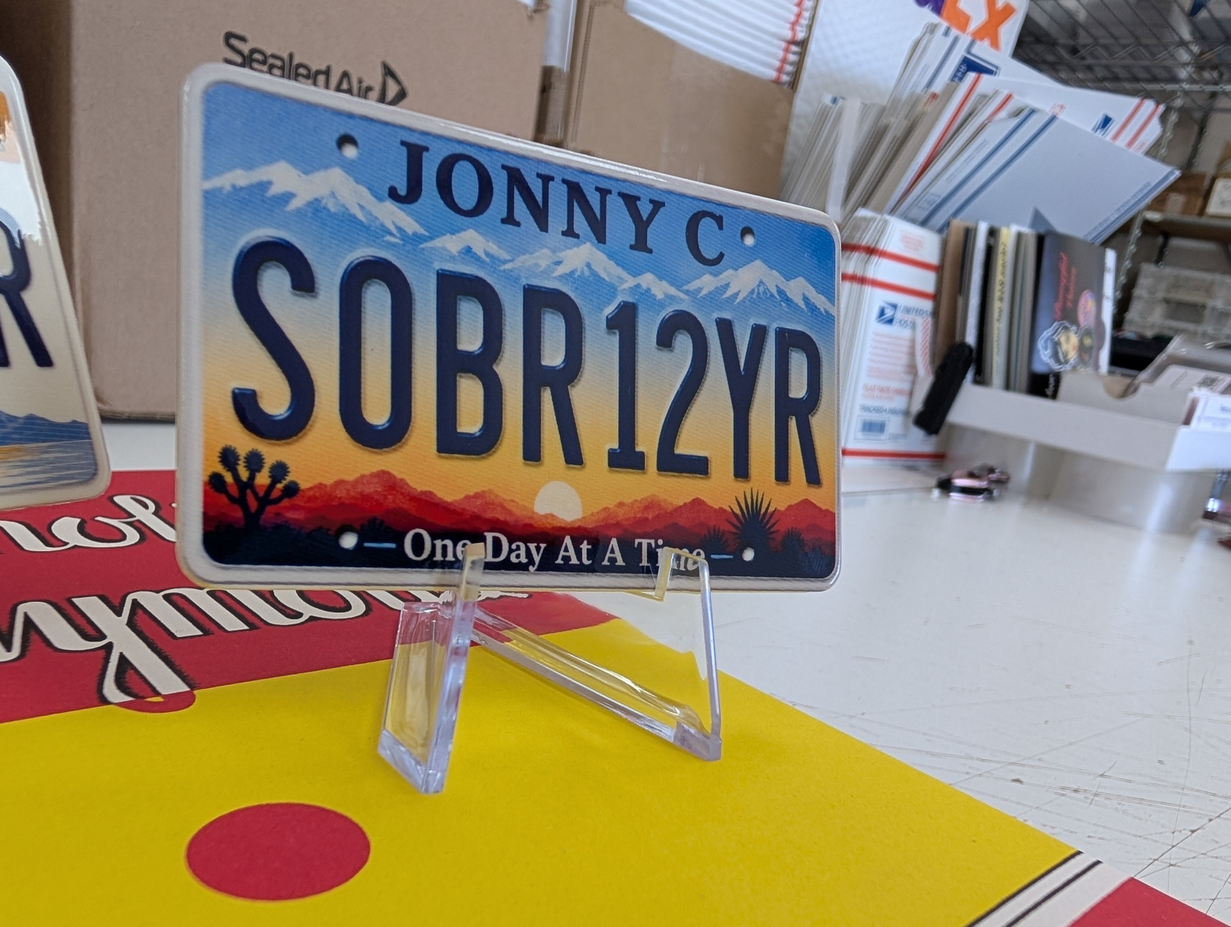 Custom Sobriety License Plate Chip | Personalized Recovery Keepsake – All 50 States