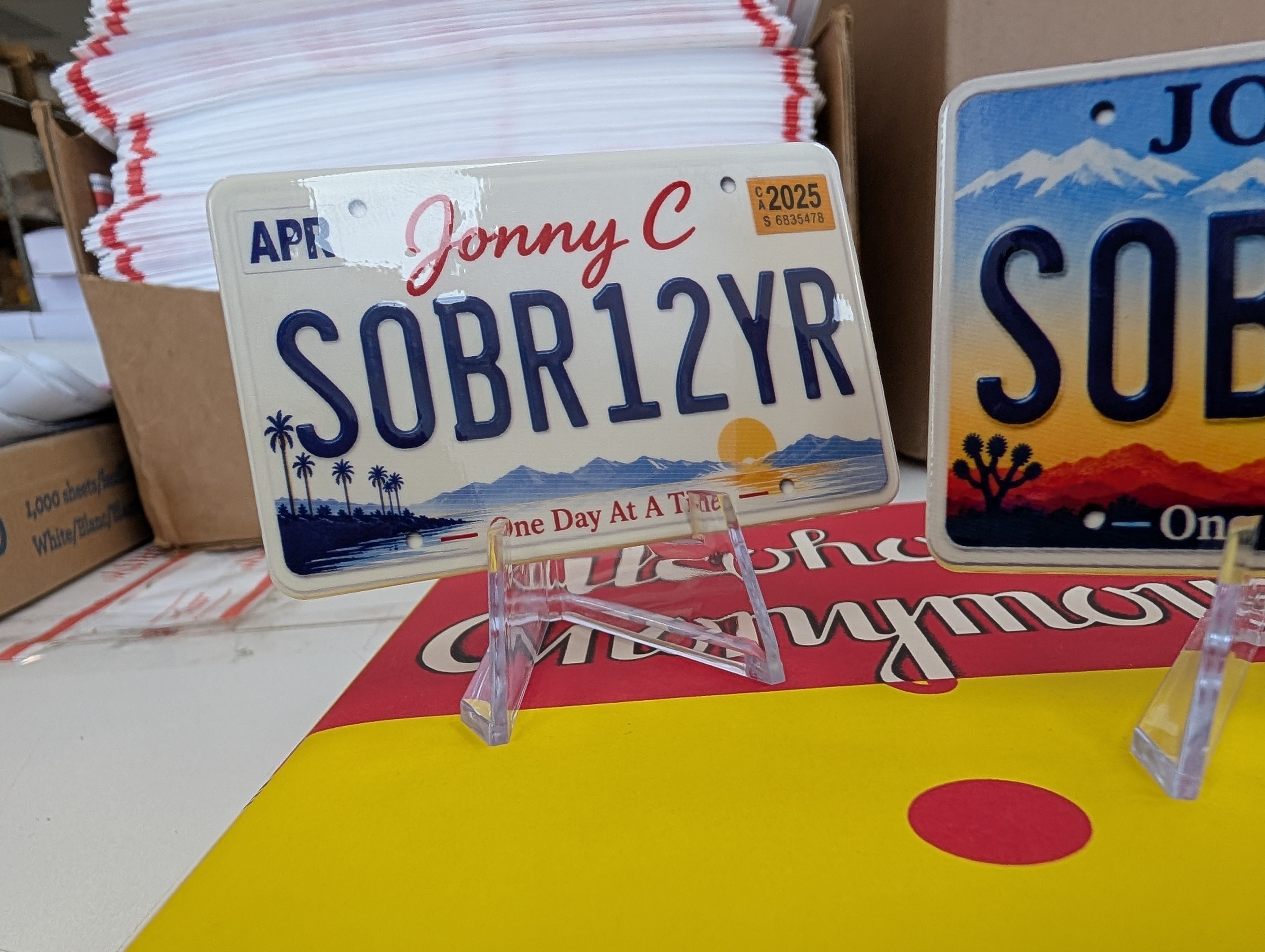 Custom Sobriety License Plate Chip | Personalized Recovery Keepsake – All 50 States