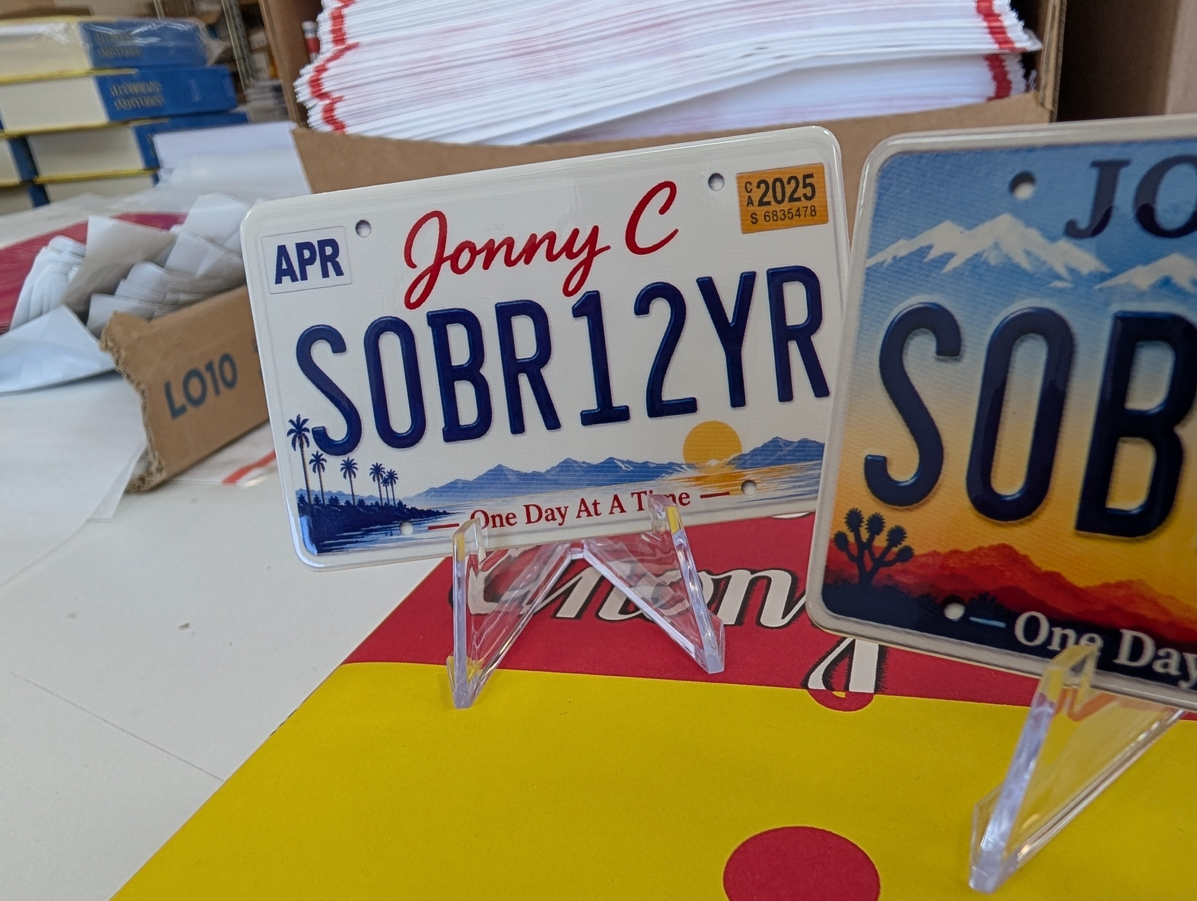 Custom Sobriety License Plate Chip | Personalized Recovery Keepsake – All 50 States