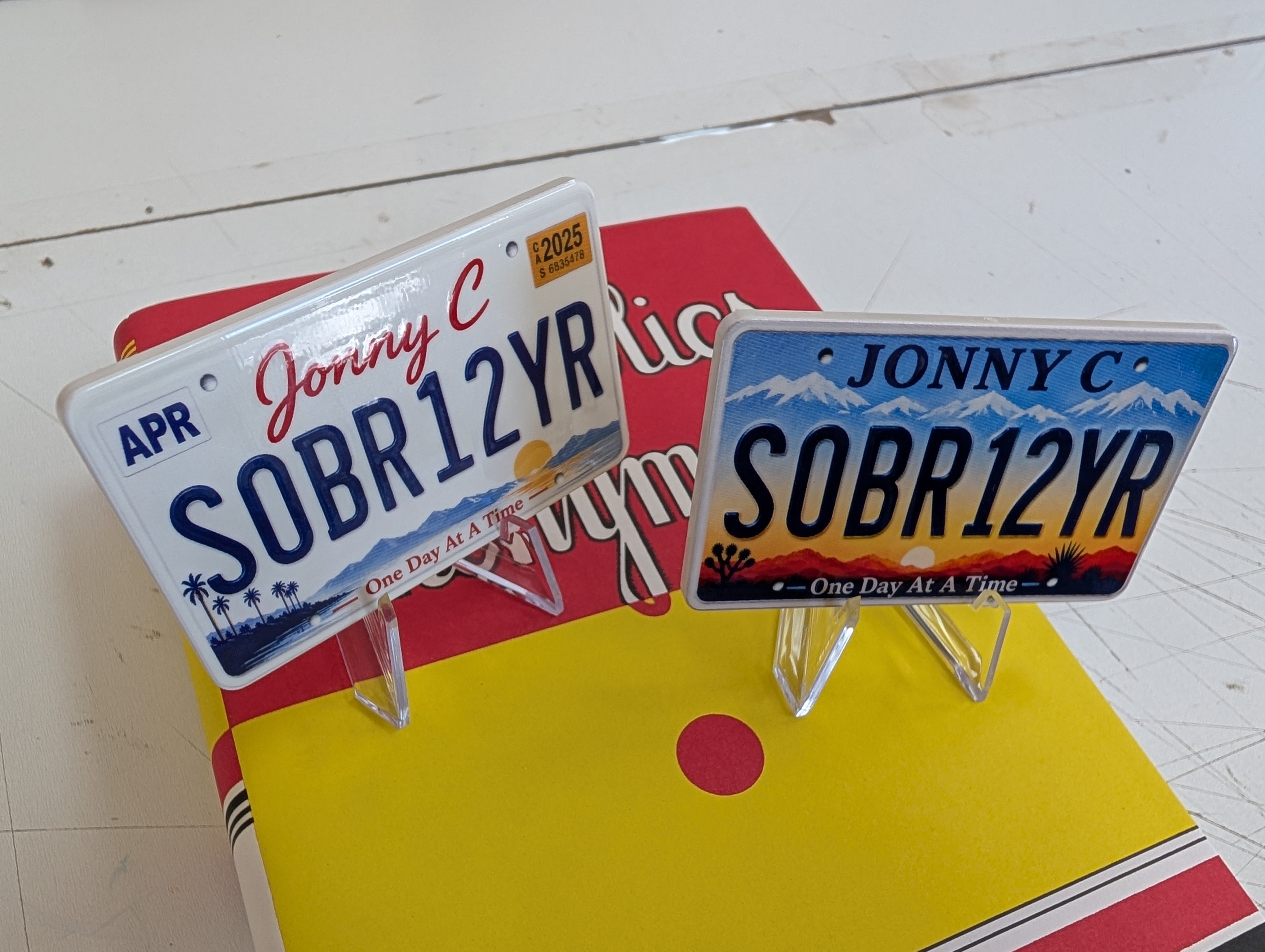 Custom Sobriety License Plate Chip | Personalized Recovery Keepsake – All 50 States