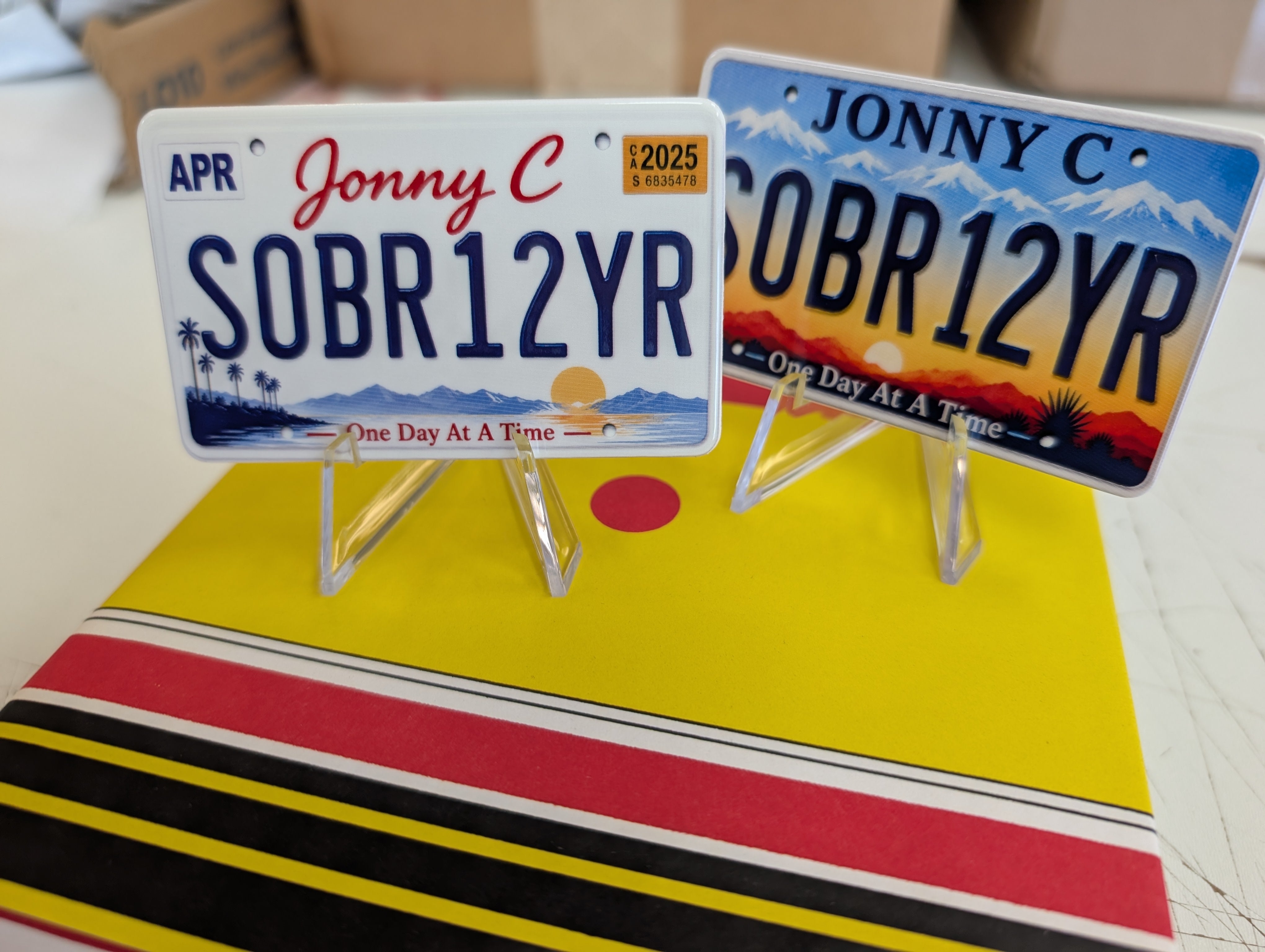 Custom Sobriety License Plate Chip | Personalized Recovery Keepsake – All 50 States