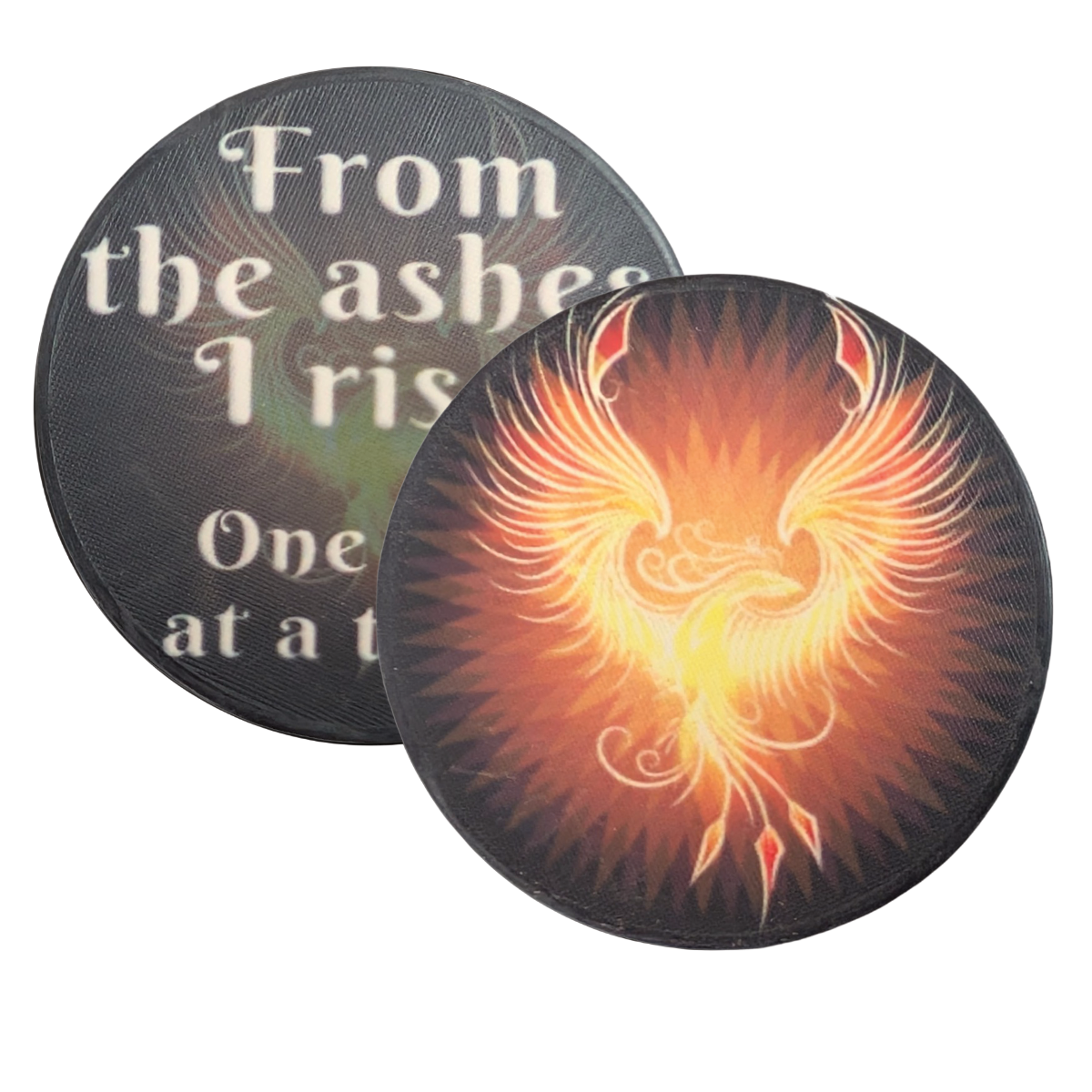 Phoenix Recovery Chip – “From the Ashes I Rise. One Day at a Time.” Inspirational Sobriety Token