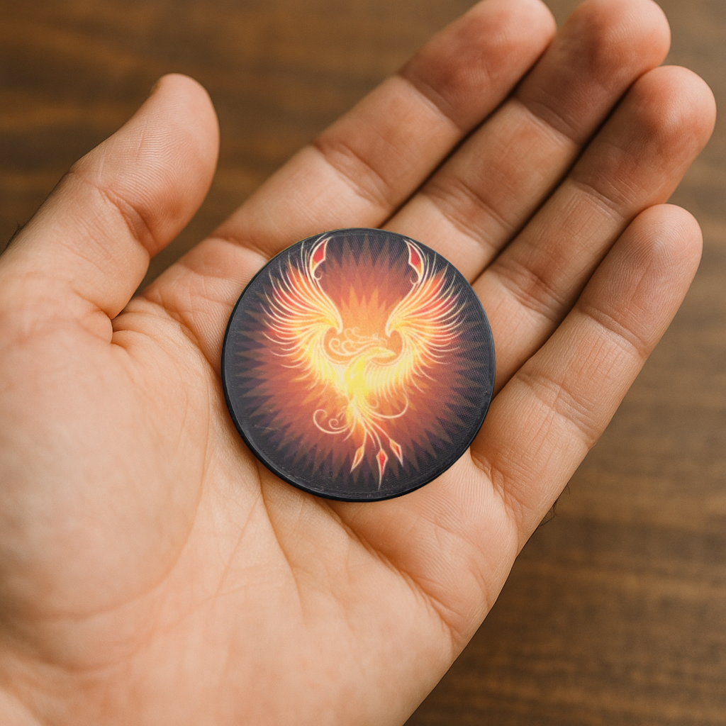 Phoenix Recovery Chip – “From the Ashes I Rise. One Day at a Time.” Inspirational Sobriety Token