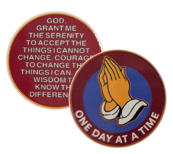 Praying Hands Serenity Prayer Chip – One Day at a Time Token