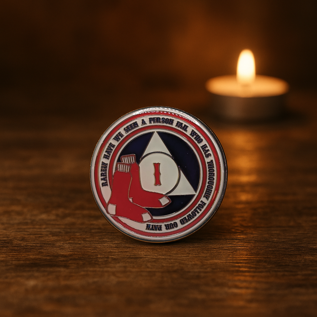 Red Sox AA Coin 1-50yrs Sobriety Chip