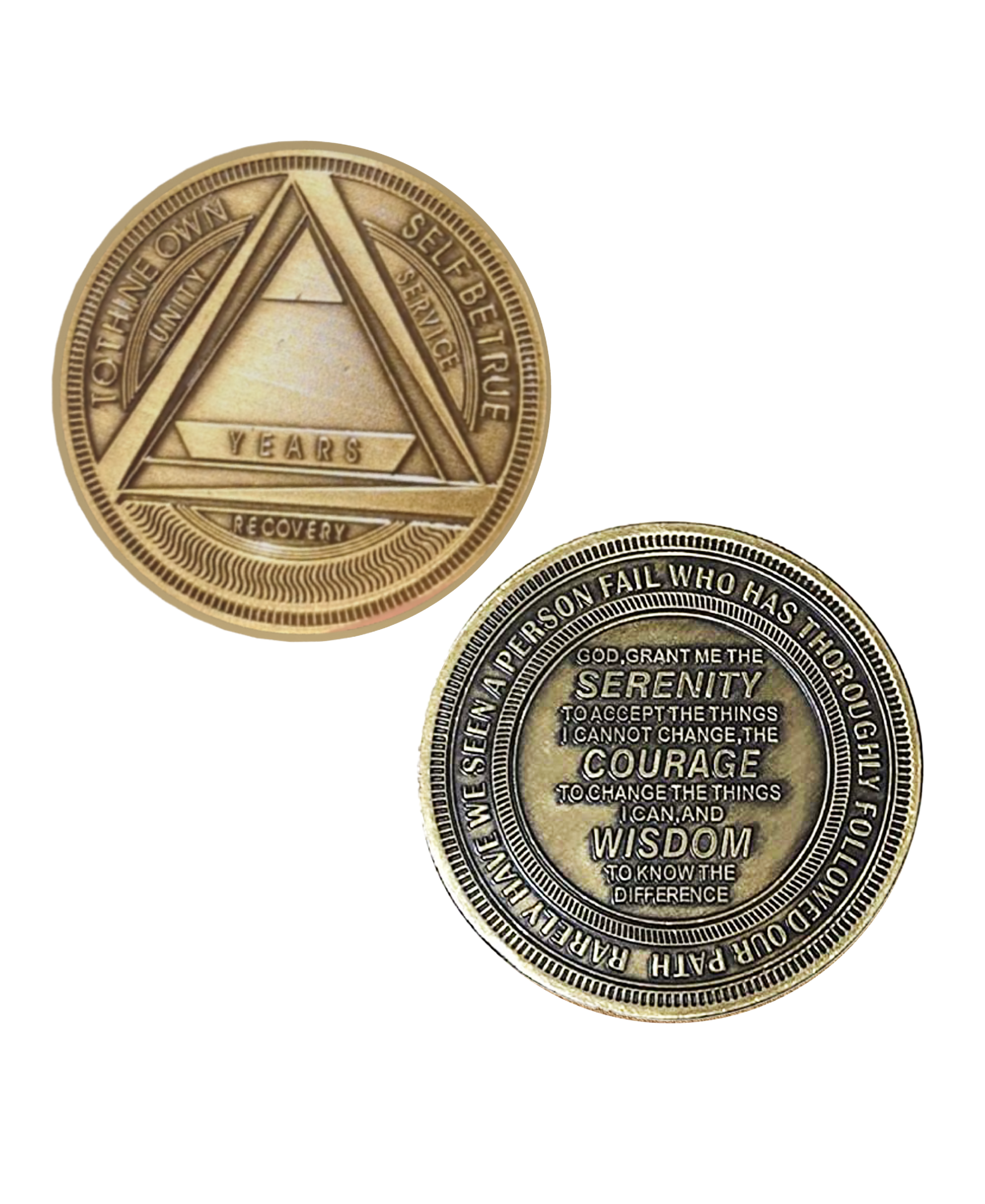 Bronze AA Coin 1-60yrs Sobriety Chip