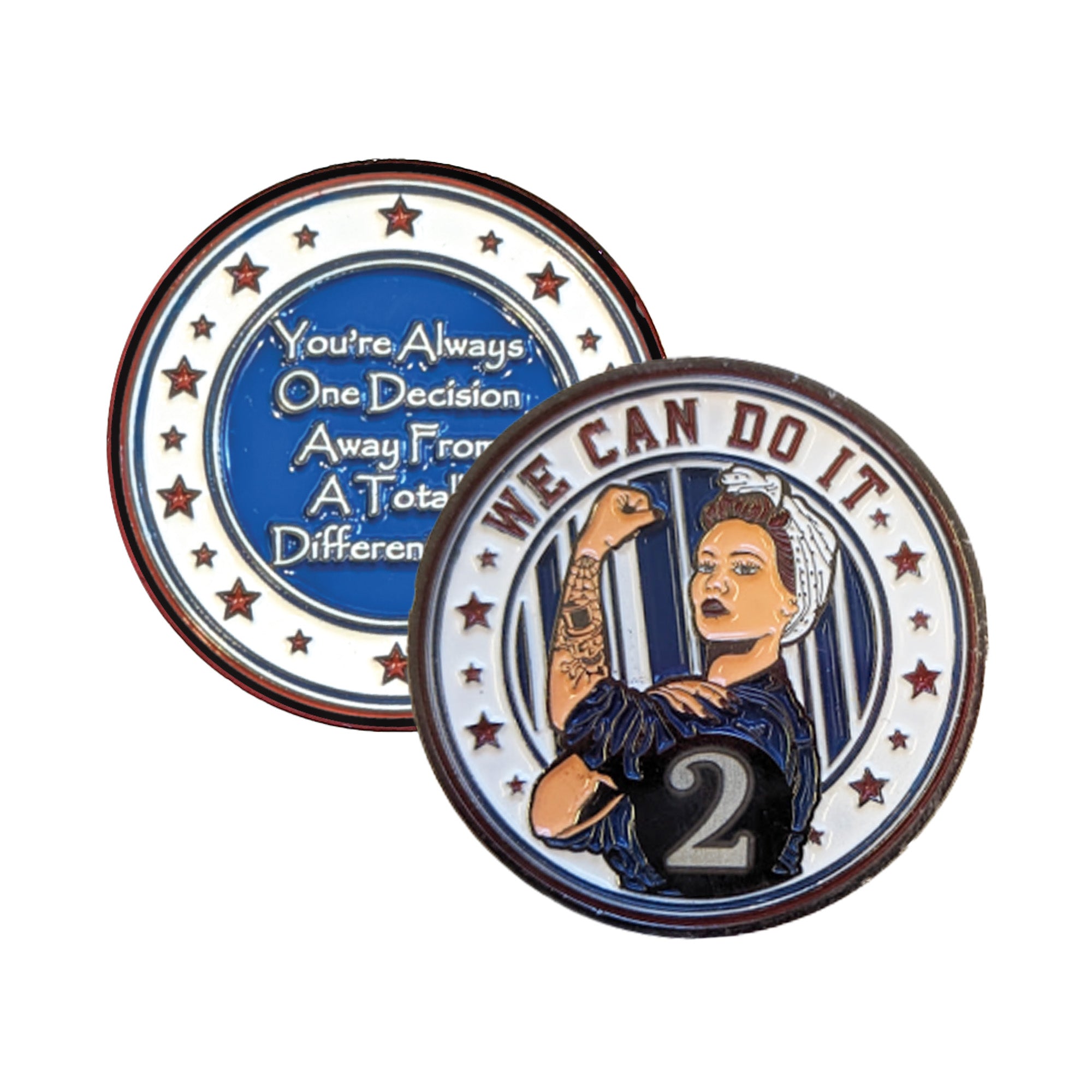 Patriotic Rosie AA Coin 24hr-65yrs Sobriety Chip