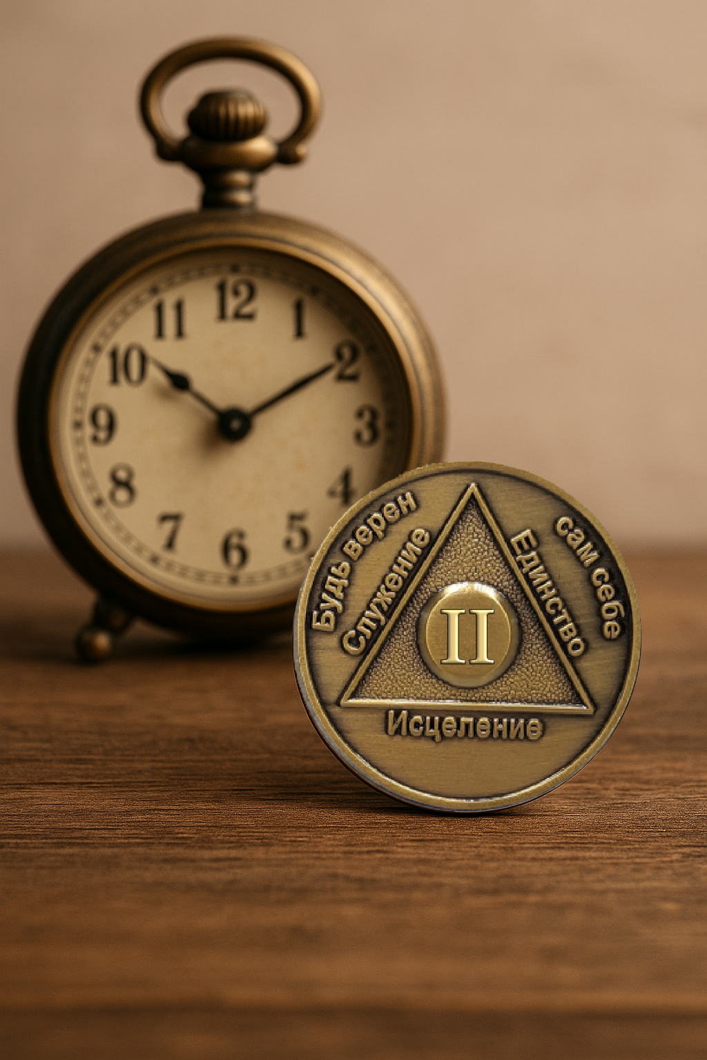 Russian Sobriety Coin | 1-60 Years Engraved in Traditional Numbers | AA Recovery Medallion