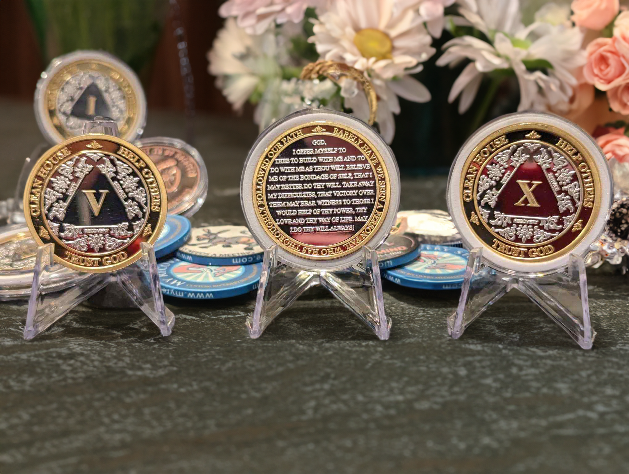 3-Pack AA Medallions: Select Your 3 Years, Silver & Gold Design