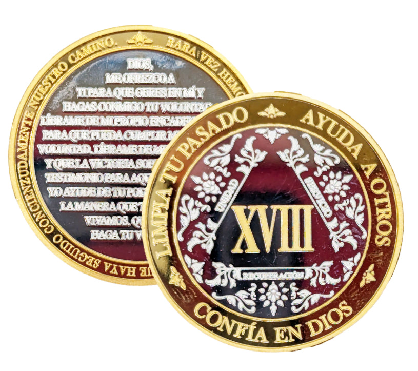Medallón plateado y dorado