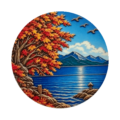 Serenity Prayer Peaceful Lake Scene AA Recovery Affirmation Chip