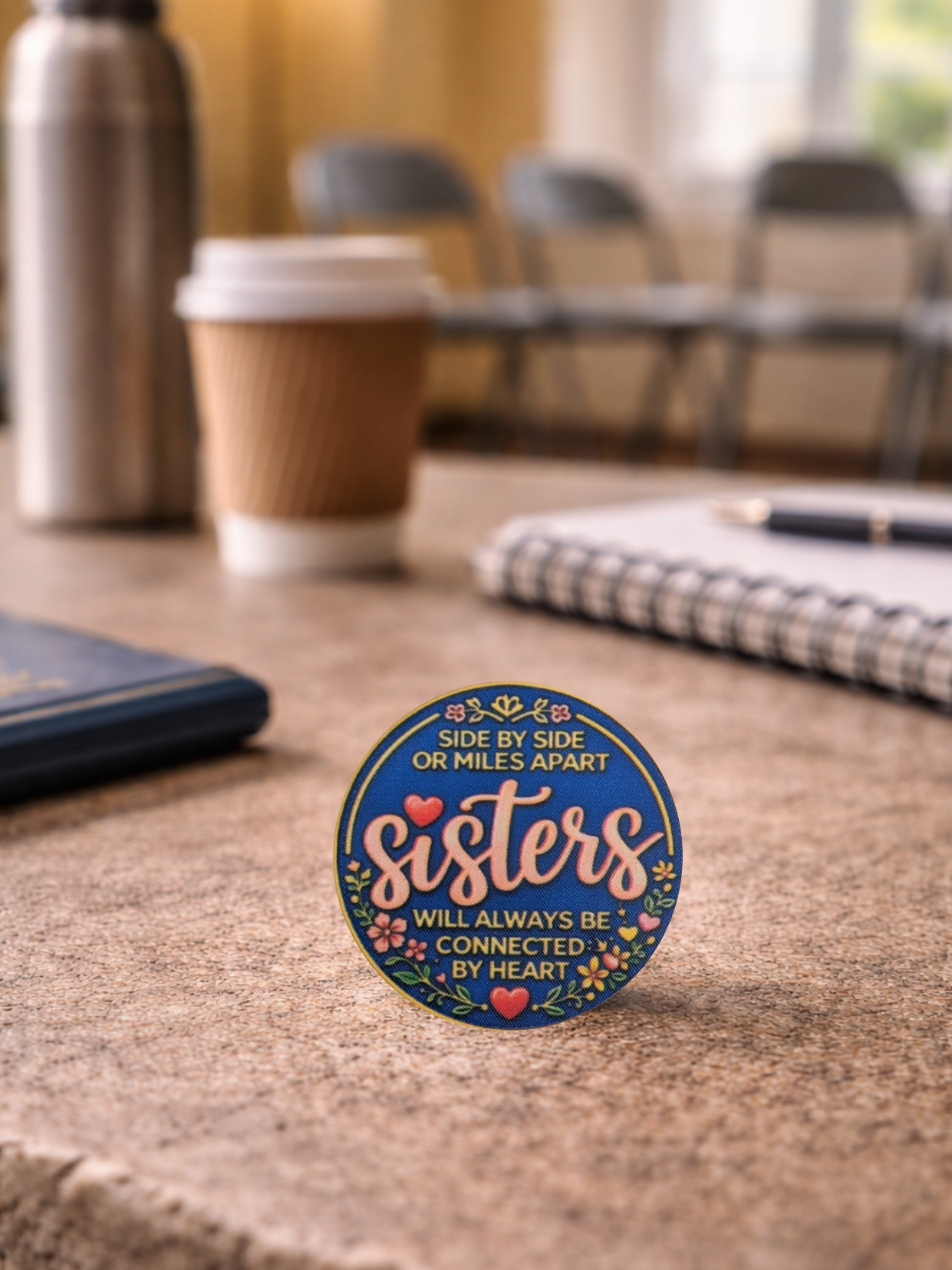 Sisters Always Friends Forever Poker Chip – Connected by Heart Gift