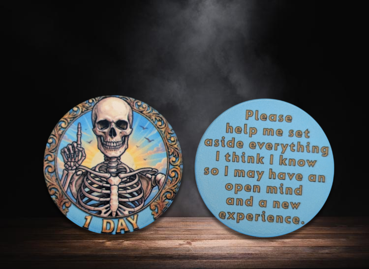 Custom Skeleton Recovery Poker Chips for Groups | Monthly Sobriety Milestones