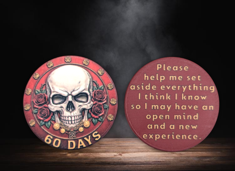 Custom Skeleton Recovery Poker Chips for Groups | Monthly Sobriety Milestones