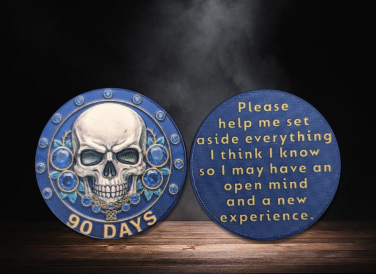 Custom Skeleton Recovery Poker Chips for Groups | Monthly Sobriety Milestones