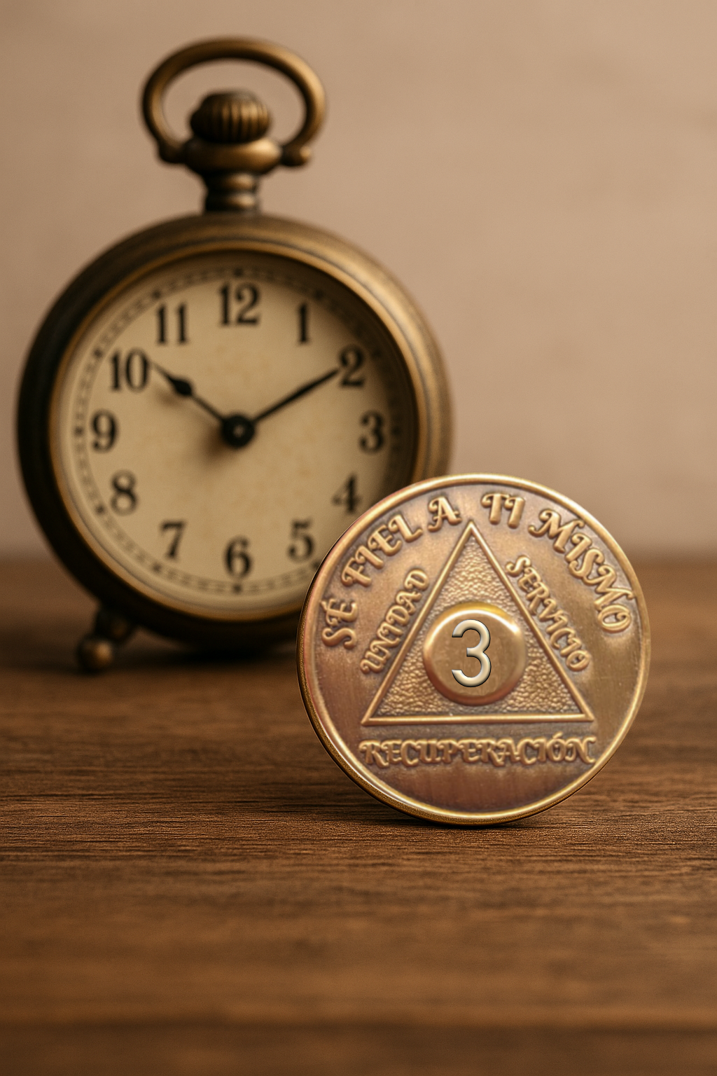 Spanish Foreign Sobriety Coin | Traditional Numbers | AA Recovery Medallion