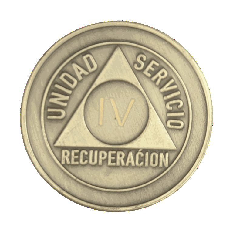 Spanish AA Sobriety Chip – Bronze Medallion (Unidad, Servicio, Recuperación)