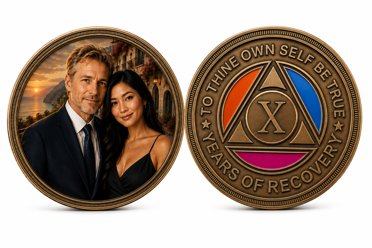 Customize Your Own Tri-Color AA Sobriety Coin