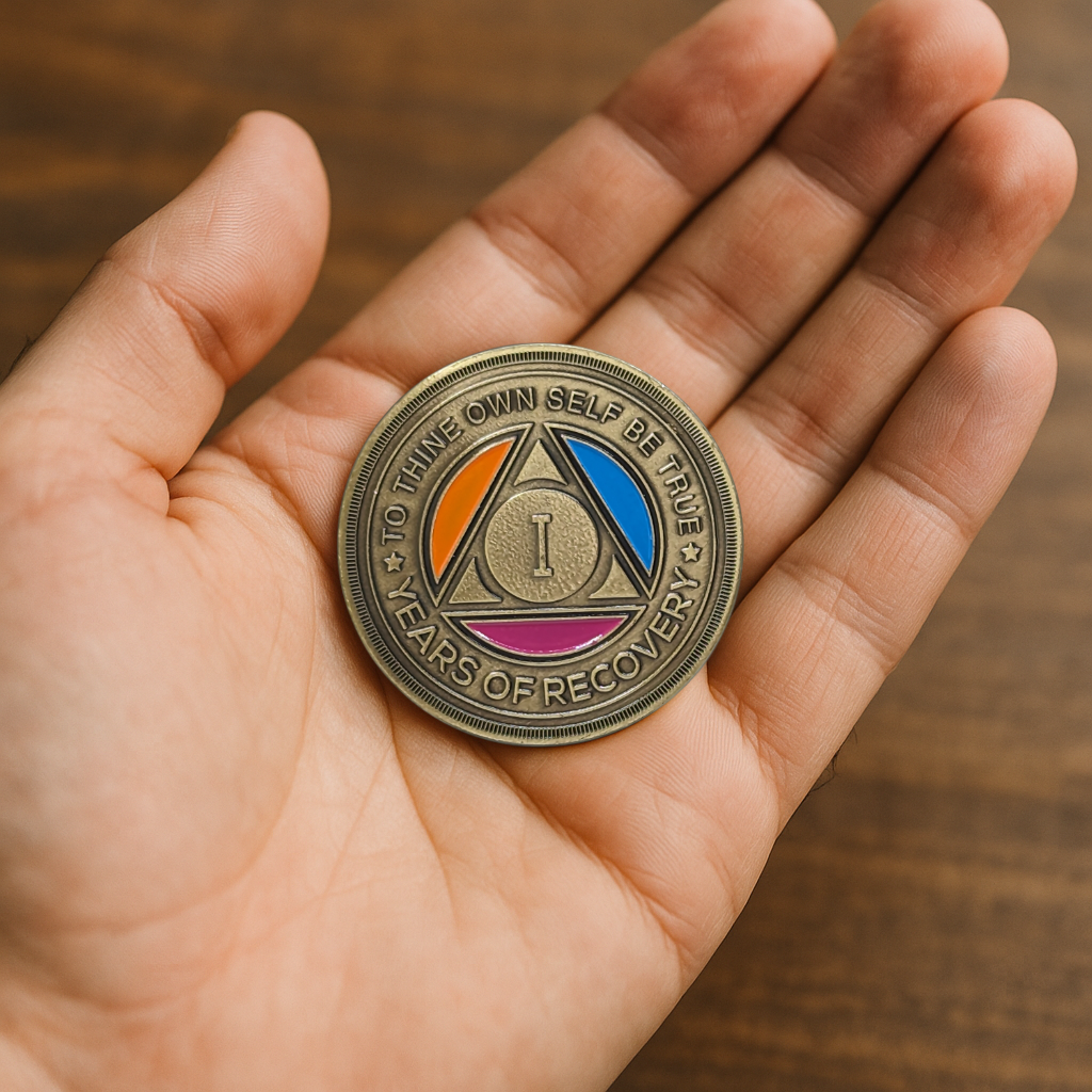 Colorful Roman Numeral AA Coin | 1-60 Years | Custom Engraving Option Available